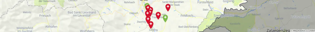 Kartenansicht für Apotheken-Notdienste in der Nähe von Pirching am Traubenberg (Südoststeiermark, Steiermark)
